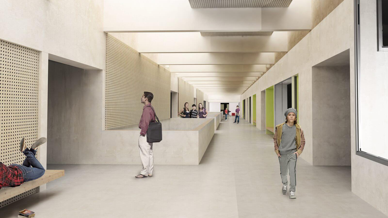 (1, 6, 'Interier_03.jpg', 'NÁVRH ZÁKLADNÍ ŠKOLY', 'Studie vznikla jako soutěžní projekt v mezinárodní dvoukolové soutěži. Návrh postoupil do druhého kola soutěže. V prvním kole bylo odevzdáno 61 návrhů, do kola druhého postoupilo 5. Soubor staveb v sobě zahrnuje též veřejnou a školní knihovnu a mateřskou školku.\n\n<br><br>\nPro budovu nové školy v Psárech a Dolních Jirčanech byl určen pozemek na okraji vsi, ale v blízkosti původního jádra. Na pozemku je vícero omezujících limitů pro stavbu: ochranné pásmo plynovodu a plánovaná stavba silnice napojující se na pražský okruh, územní limity (maximálně 2 nadzemní podlaží, zastavěnípozemku z 25%, což je z 16 049 m2 ‐ 4012m2.)\n\n<br><br>\nObjem a prostorový archetyp školy v kontextu vesnice pokládáme za ekvivalent středověkého kláštera, který vesnici není cizí. Stejně jako škola byl klášter centrem vzdělanosti, místem, kde se opisovaly knihy. Nová škola v Psárech dominuje vesnici objemově, má být centrem společenského života obce, nejdůležitějším objektem Psár a Dolních Jirčan.\n\n<br><br>\nHledaným archetypem se proto stala kompaktní hmota ‐čtyřkřídlé prostorové uspořádání s vnitřním dvorem. Toto původně jen klášterní schéma převzaté středověkými školami a univerzitami (Karolinum, CollegiumJagelonicum v Krakově, Oxford, Bologna…), je s malými úpravami zrecyklováno a soudobě interpretováno.', 'AS', 'Helena Sosnová (Suchá), Vojtěch Sosna', 'Psáry u Prahy', '2014', 'Architektonická soutěž', 'Odměna')