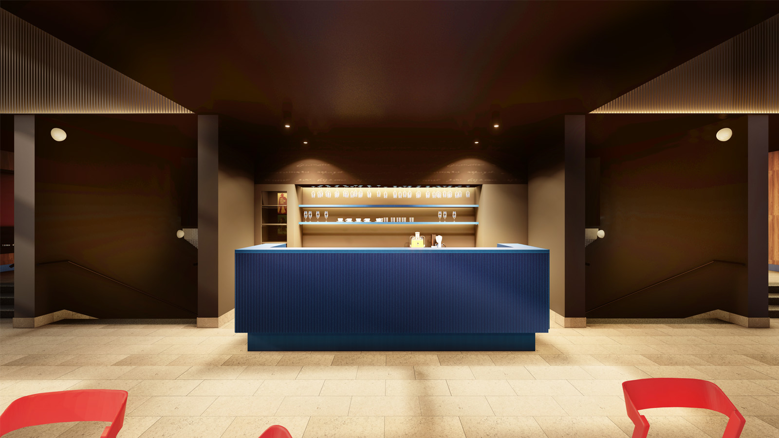 (17, 6, '06.jpg', 'Foyer kina Humpolec  (Helena Sosnová pro Atelier Bod architekti)', 'Návrh vrací foyer do původní podoby a odstraňuje nánosy starších úprav, které prostor tříštily. Přesunem „Hliníkária“- výstavy do jiné části budovy se foyer může stát plnohodnotným reprezentativním vstupem do kina. Prostor je zjednodušen, sjednocen a zpřehledněn. Klíčovou změnou je srovnání podhledů a zazdění nefunkčního okna, které nenaruší denní osvětlení díky dvojici velkých protilehlých oken. Tím foyer získává čistší a kultivovanější výraz. Nový bar nabízí kapacitu pro 42 návštěvníků. Dominantou je stěna se šesti nikami, které slouží k sezení i jako flexibilní plocha pro filmové plakáty. Důraz je kladen na akustiku a kvalitní světlo. Akustické materiály, lineární a nepřímá LED světla podporují atmosféru kina a zvýrazňují struktury použitých povrchů. Celek doplňují retro prvky odkazující na dobu vzniku budovy. Materiálové řešení kombinuje tmavé plochy, barevné akcenty a světlou kamennou podlahu, která je zachována jako hodnotný a určující prvek celého prostoru.', 'AI', 'Helena Sosnová, Vojtěch Sosna', 'Humpolec', '2025', 'Architektonická studie', None)