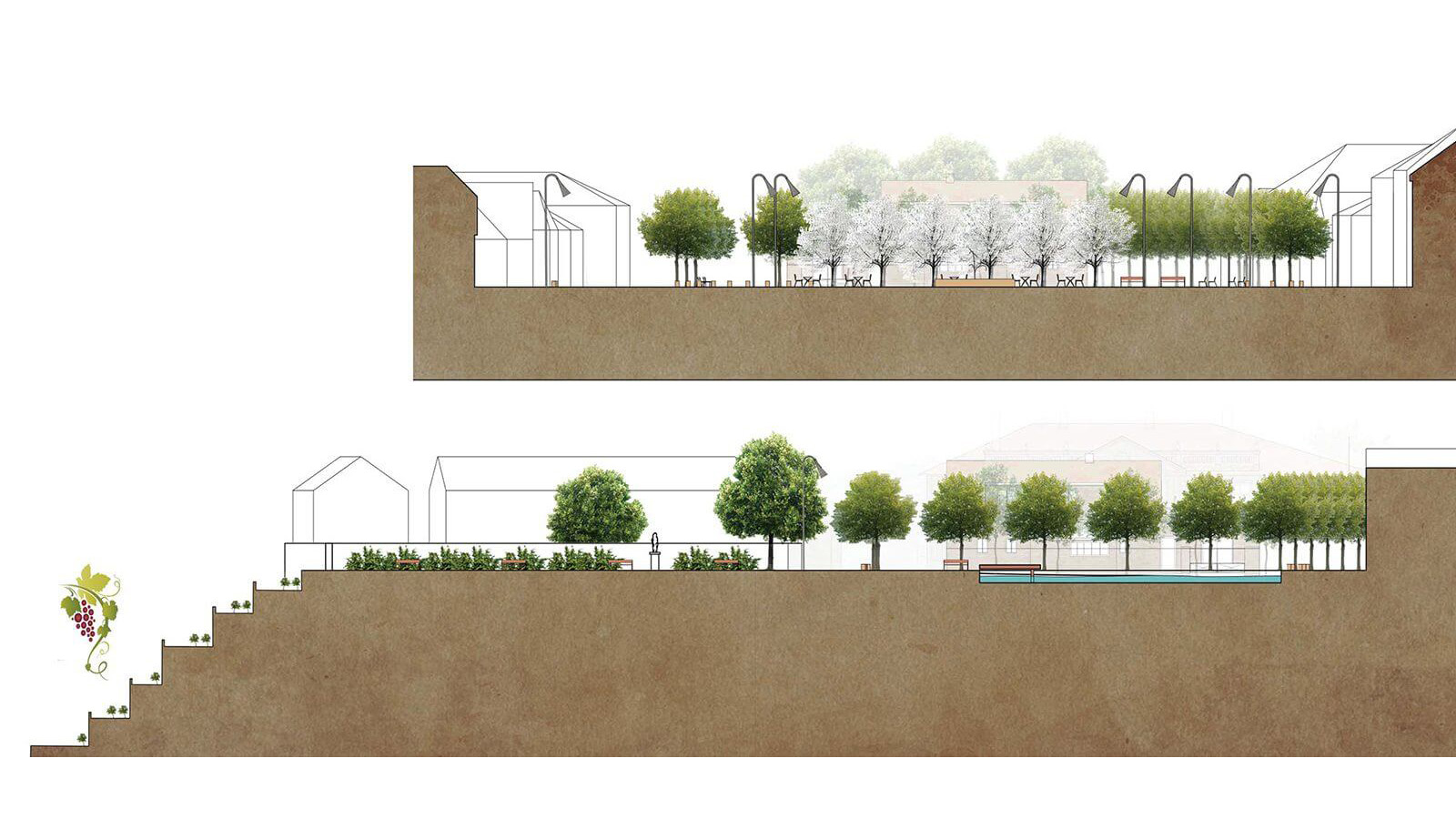 (2, 6, 'Exterier_06.jpg', 'Revitalizace historického jádra obce Tetín', 'Návrh se snaží akcentovat všechny silné stránky vesnice a naopak potlačit ty slabé. Největším prostorovým problémem je umístění rodinného domku na návsi. Původní stavba zde stála snad už před sto lety a postupně do návsi vrůstala a byla přestavována a nakonec i oplocena. Dům má zcela výsadní významové postavení, protože mu bylo dovoleno stát na návsi, tomu bohužel už neodpovídá způsob jeho využívání a architektura. Samotné gesto postavit dům do středu veřejného prostranství je troufalé i když není až tak neobvyklé, obhajitelné je však jen v případě, pokud jde o dům pro obec, tedy o radnici, školu nebo kostel… Dům je navíc vizuální protiváhou zámku, v čemž nemůže obstát. Je i pohledovou clonou na chrámový okrsek – na kostely sv. Kateřiny a Ludmily. Nevhodně se staví k návsi/k náměstí, nestojí na její/jeho hraně, ale má před sebou pruh zeleně. Je zcela nevhodně oplocen, měl by být obehnán zídkou nebo jednoduchým dřevěným plotem. Dům je ale soukromým vlastnictvím a obec nemůže počítat s jeho vykoupením a demolicí. Celý návrh je proto rozdělen do dvou velkých etap. První etapa může být realizována hned, druhá je výhledová na horizont 50-ti let a více let. Může, ale nemusí být realizována po vykoupení a po demolici domu. Podoba veřejných prostranství by se měla navrhovat na delší časový horizont determinována nejen možným, ale i ideálním.', 'US', 'Helena Sosnová (Suchá), Vojtěch Sosna, Karel Filsak, Jakub Straka', 'Tetín', '2015', 'Architektonická soutěž', '4. místo v\xa0soutěži')