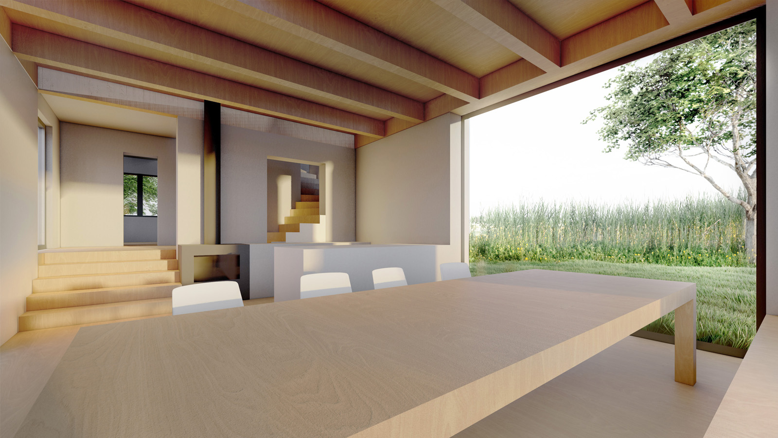 (9, 6, 'Pudorys_02.jpg', 'Přístavba chaty', 'Majitelé víkendové chaty v podhůří českých hor přišli s přáním o rozšíření stávajícího objektu pro potřeby velké široké rodiny.  Návrh vycházel z proporcí chaty z  60. let min. století. Respektuje je ji a hmotově na ni navazuje. K původnímu objektu se sedlovou střechou navazuje přístavba, která byla orientována severovýchodním směrem tak aby umožňovala výhledy na blízké hory. Dostavba získala vyšší konstrukční výšku posazením na úroveň terénu oproti původnímu, částečně podsklepenému objektu. Tím bylo docíleno prostorově pestrého a zábavného propojení tří výškových úrovní. Dominantním materiálem nové přístavby je dřevo, odkazující na polohu v podhůří hor a snahu o maximální propojení se zahradou a okolím.  Na základě pozdějšího průzkumu konstrukce původní chaty byl zjištěn použitý zdravotně závadný materiál (tvárnice z radioaktivní strusky). Z tohoto důvodu je projekt momentálně pozastaven.', 'A', 'Helena Sosnová', 'Bílá Třemešná', '2022', 'Architektonická studie', None)